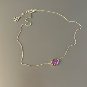 Kendra Scott Purple and Gold Druzy Pendant